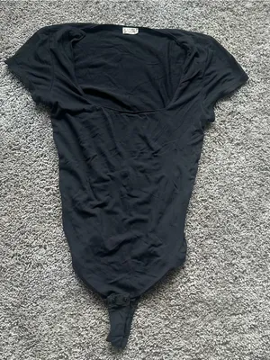 Free People Black Scoop Neck Bodysuit thumbnail 1