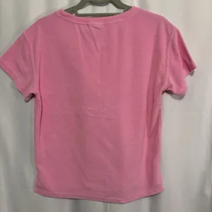 Hot Pink Terry Cloth Top T-Shirt Sz XS Beach Barbiecore Baby Tee Summer Surf‎ thumbnail 5