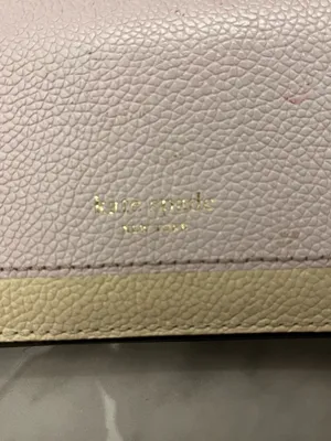 kate spade Two-Tone Pebbled Leather Bifold Wallet in Purple and Cream thumbnail 2