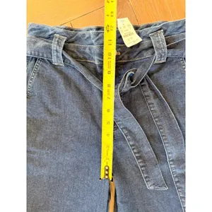 J. Crew Tie-Waist Wide-Leg Denim Trousers Women Dark Wash 27 CB386 thumbnail 5