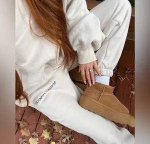 The Happy Camp3r cloud sweatpants beige embroidered soft joggers pockets fleece thumbnail 7