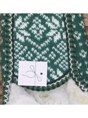 NWT Auden Fair Isle Knit Slipper Sock with Faux Fur Lining 94713669 Green S/M thumbnail 4