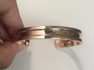 Handmade Rose gold open back bangle thumbnail 1