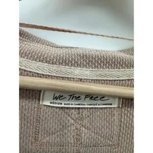 Free People We The Free Anakin Thermal Top Women Sz M Brown Tan Collar Casual‎ thumbnail 7