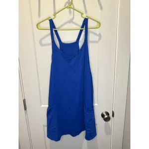 Blue Racerback Sleeveless Relaxed Fit Romper w/Pockets Tennis Dress Size XL thumbnail 3