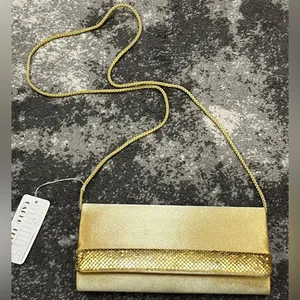 Vintage Carlo Fellini evening bag clutch purse Sunset Gold thumbnail 1