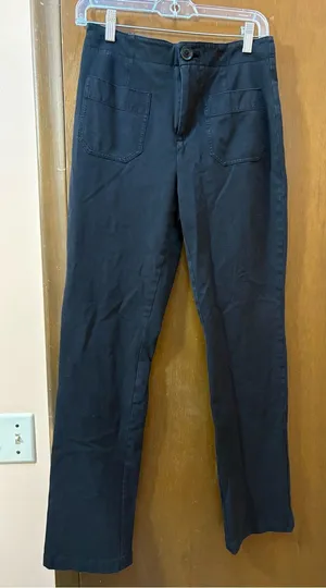 Anthropologie Maeve Black Straight Leg Trousers thumbnail 1