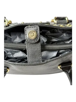 Michael KORS 𖦹 Limited Edition Grommet Large NS Satchel Handbag 𖦹 Black Leather thumbnail 9