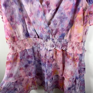 Amanda Uprichard Adriel Mini Cocktail Fairy Cotton Candy Wash‎ Ruffle Dress Sz M thumbnail 7