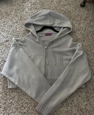 Edikted Knit Cropped Zip Sweater thumbnail 1