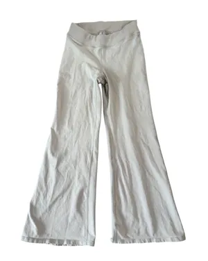 Free People Movement Wide Leg Yoga Pant Tan High Rise Ribbed Waist XS thumbnail 1