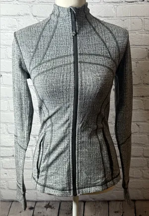 Lululemon define jacket gray tweed color size 6 thumbnail 1