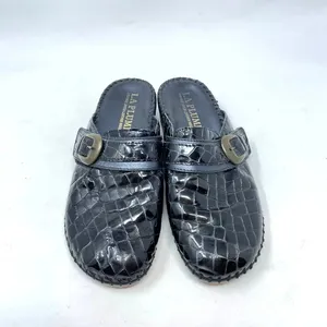 La Plume Judy Black Patent Leather‎ Crocodile Clog Mules Size 36 / US 6 thumbnail 2