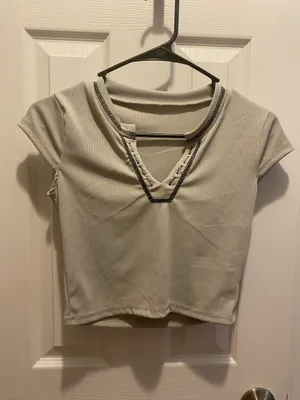 Grey crop top Gray thumbnail 2