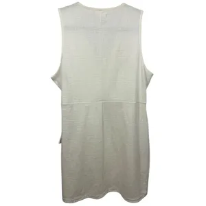 Madewell‎ Crosshatch Side Tie Sleeveless Faux Wrap Dress Bright Ivory XL thumbnail 5