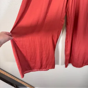 Zara Orange Satin Wide Leg Pull On Pants Womens S High Rise Casual Boho Fall thumbnail 11