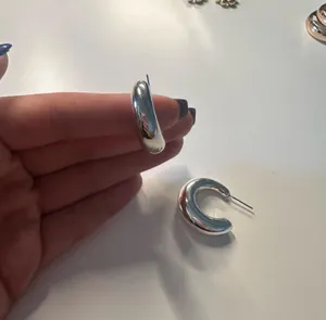 Silver Hoop Earrings thumbnail 2