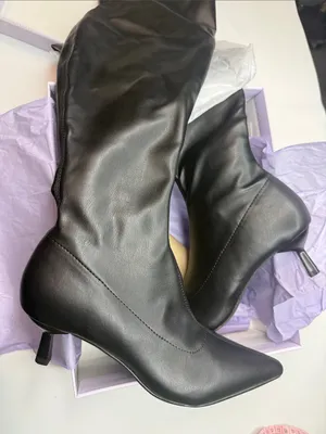 Madden Girl Deserai Over-The-Knee Kitten Heel Boots Size 7.5M thumbnail 8