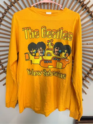 Junk Food The Beatles Yellow Submarine Long Sleeve Shirt Yellow Band Tee 🌼🪲🎸🎵 thumbnail 1