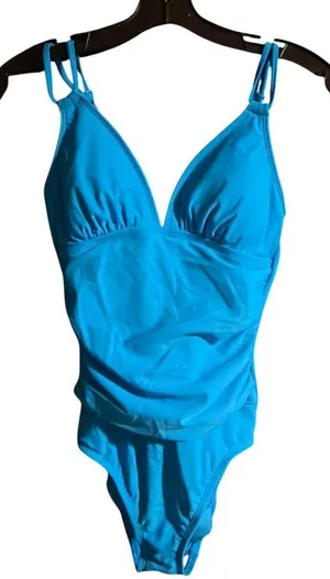 Shade & Shore NWT Blue One Piece Swimsuit Size Small thumbnail 1