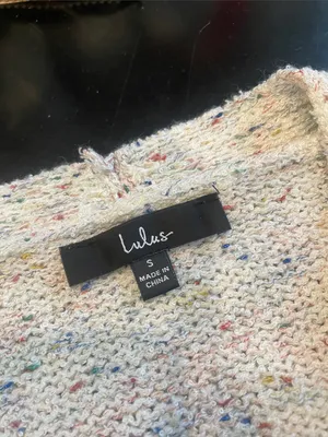 Lulus cream with multicolor specks Cardigan sweater small thumbnail 4