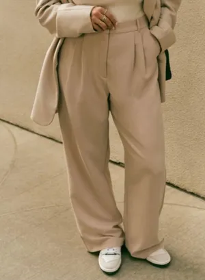 Abercrombie & Fitch Tan Sloane Tailored Wide Leg Trouser Pants Size 29 8R thumbnail 1