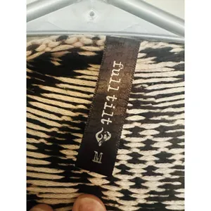 FULL TILT Black Cream Aztec Design Sleeveless Fringe Vest size Medium thumbnail 3