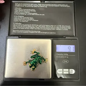 Vintage GIOVANNI Enameled Green Frog Gold-tone Miniature Mini Brooch 9.1g. thumbnail 13