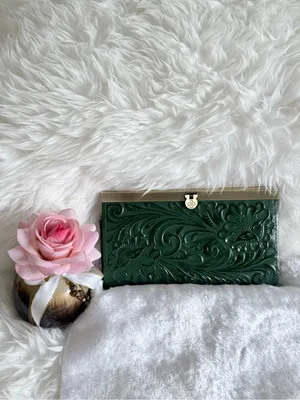elegant Cauchy Wallet from Patricia Nash green tooled floral-embossed leather. thumbnail 10