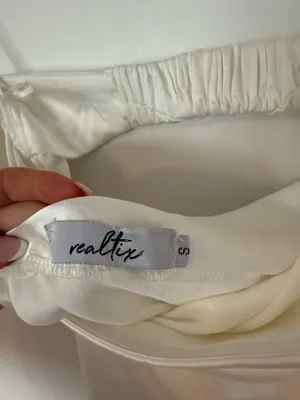 White Strapless Satin thumbnail 5