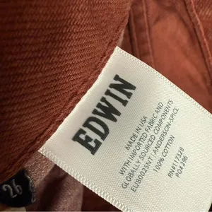 Edwin Women’s Size 26 Anderson Ankle 90’s Relaxed Pants Brown Denim Old Money‎ thumbnail 4