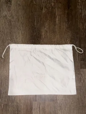 Coach White Drawstring Storage Pouch with Black Logo thumbnail 2