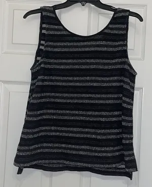 ✨Madewell Black & White Striped Terry Tank/Cami Top thumbnail 1