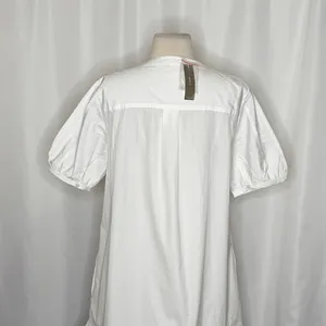 NWT!! J. CREW Delilah Dress‎ Cotton Poplin Solid White Mini Ruffle Small Tall ST thumbnail 10