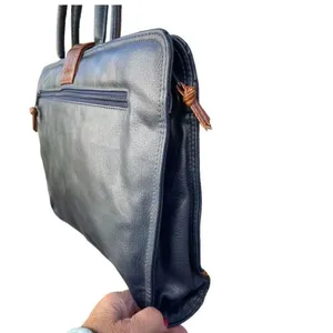 Vintage Capezio black & brown faux leather laptop briefcase thumbnail 3