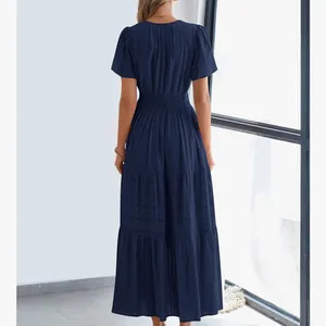 Cotton pocket Navy Blue Maxi Dress thumbnail 5