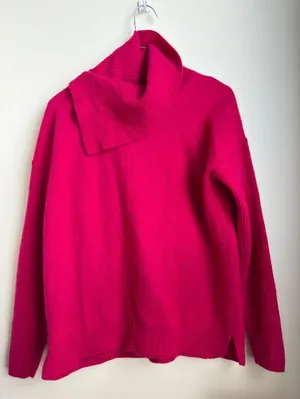 Sundance Magenta Pink 100% Cashmere‎ Cowl Neck Sweater Womens Small thumbnail 1