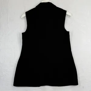 Trina Turk Womens Black Sleeveless Blazer Vest‎ Single Button Size 4 137848 thumbnail 9