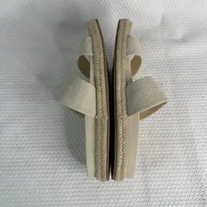 Cushionaire Niles Cream Espadrille Platform Slide Sandals Womens 8.5W Beige thumbnail 4