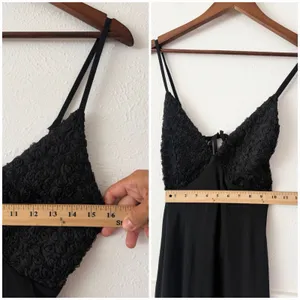 Wild Fable Black Floral Maxi Dress Open Back Tie Women’s Size S NWT thumbnail 6