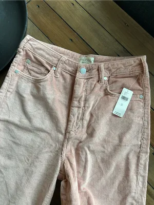 NWT Anthropologie Pilcro Scotty High Rise Cuffed Corduroy Pink Pants 27 thumbnail 7