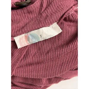 Free People FP Beach Jumpsuit Overalls Small Mauve Ribbed Linen Blend thumbnail 7