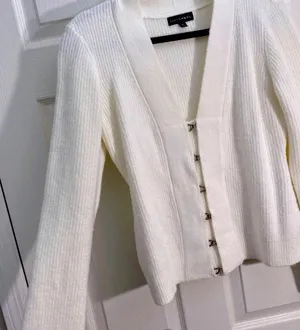 Elegant JLUXLABEL Cream Women's Sweater/cardigan size L thumbnail 5