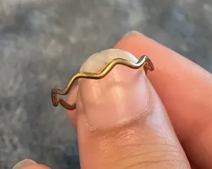 Classic Gold Simple Dainty Squiggle Wave Ring Band, size 6-6.5 thumbnail 1