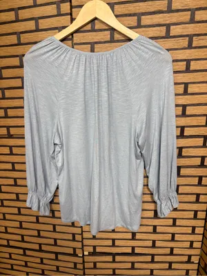 Democracy blue embroidered top size small thumbnail 2