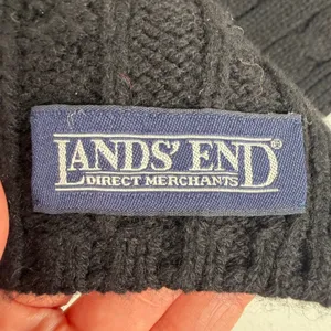 Lands End Scarf Black Cable Knit Keyhole Pull Through Neck Warmer Classic Preppy thumbnail 6