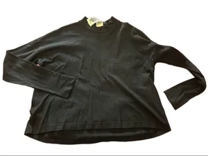 Free People Xs oversized black‎ crew neck organic cotton thumbnail 1
