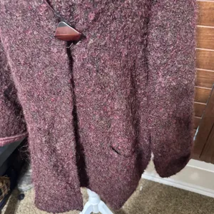 Peter Nygard Womens Coat Mohair Alpaca Wool Reversible Burgundy Jacket sz‎ 14 thumbnail 5