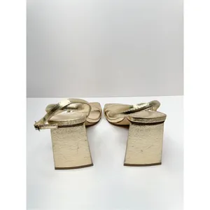 BP‎ Sandals Womens Size 5 Gold Parker Ankle Strap Chunky Triangular Heels thumbnail 6