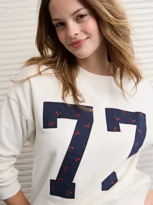 American Eagle Relaxed Graphic Sweatshirt with cherry details thumbnail 2